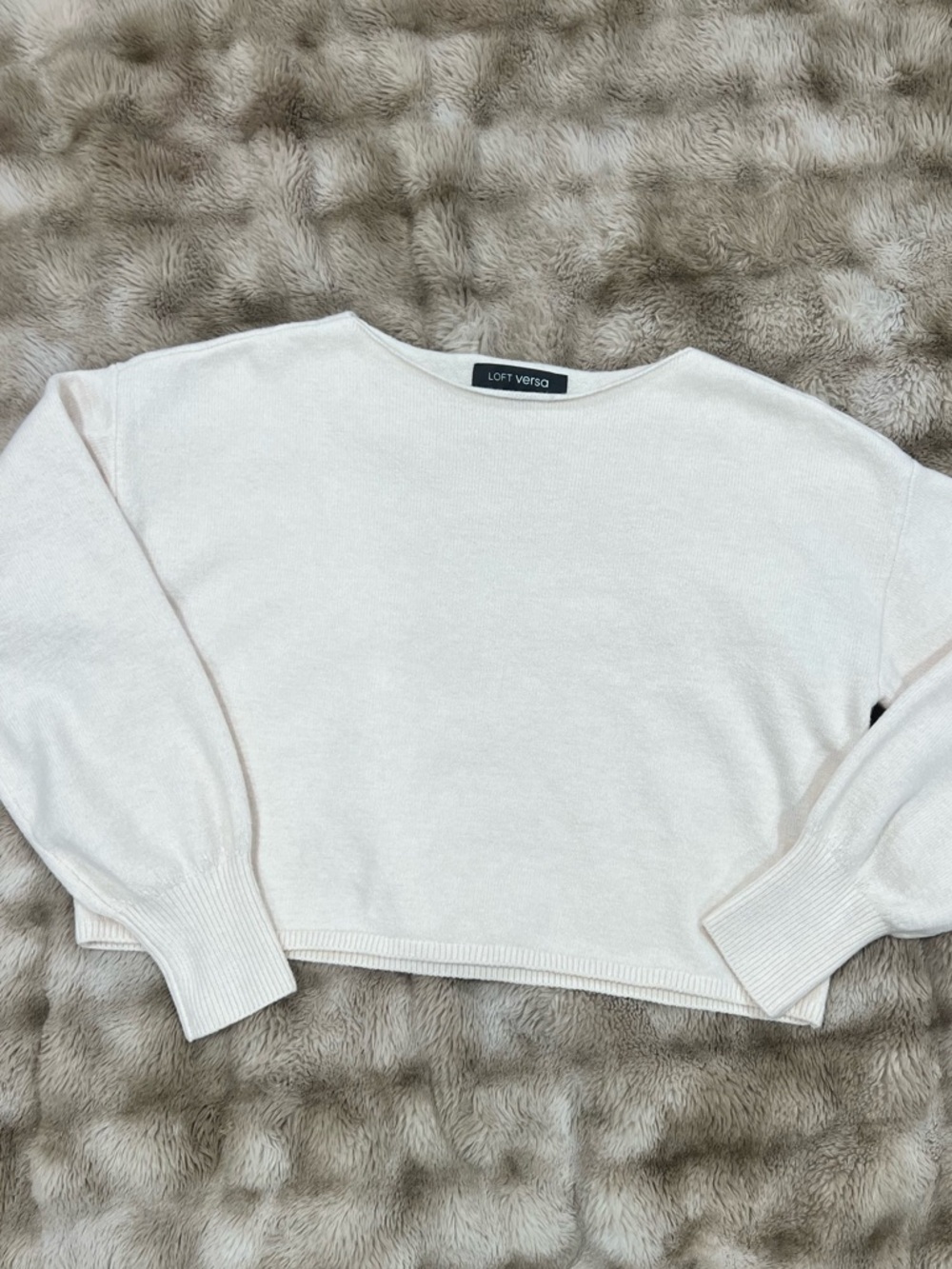 LOFT Cream Scoop Neck Sweater